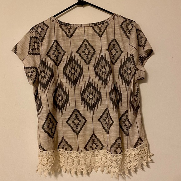 3 FOR $15!!! Rewind Crochet Lace Trim Tee - Picture 2 of 3